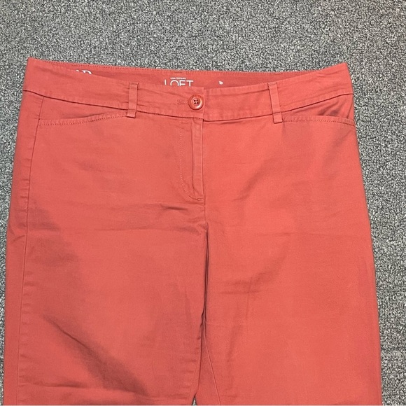 Loft Original Crop Pants Womens Size 10P Salmon Stretch Beach Preppy - Picture 2 of 10